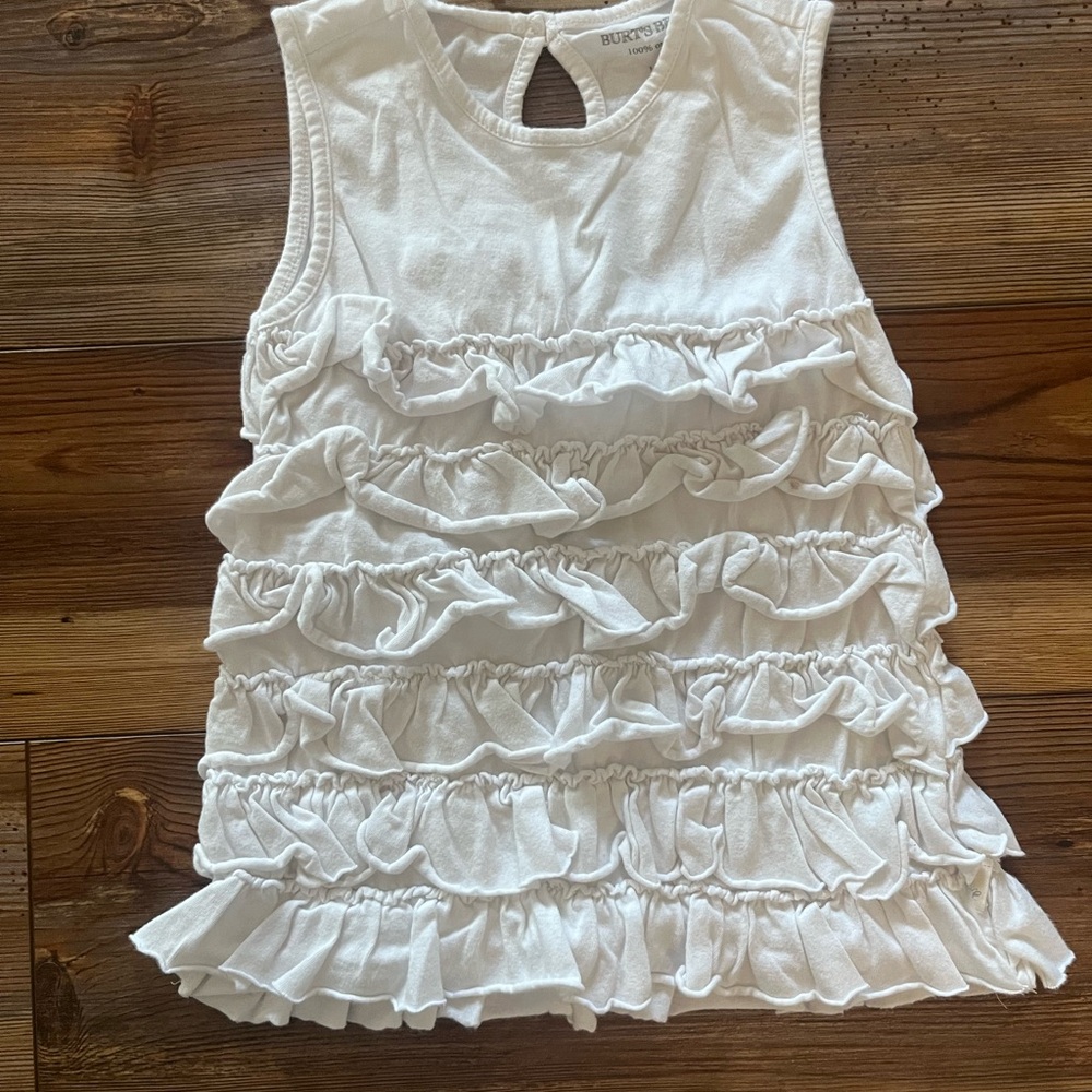 ⭐️Bundle 5 for $30 - Burt's Bees Kids White Ruffle Tank - Toddler
